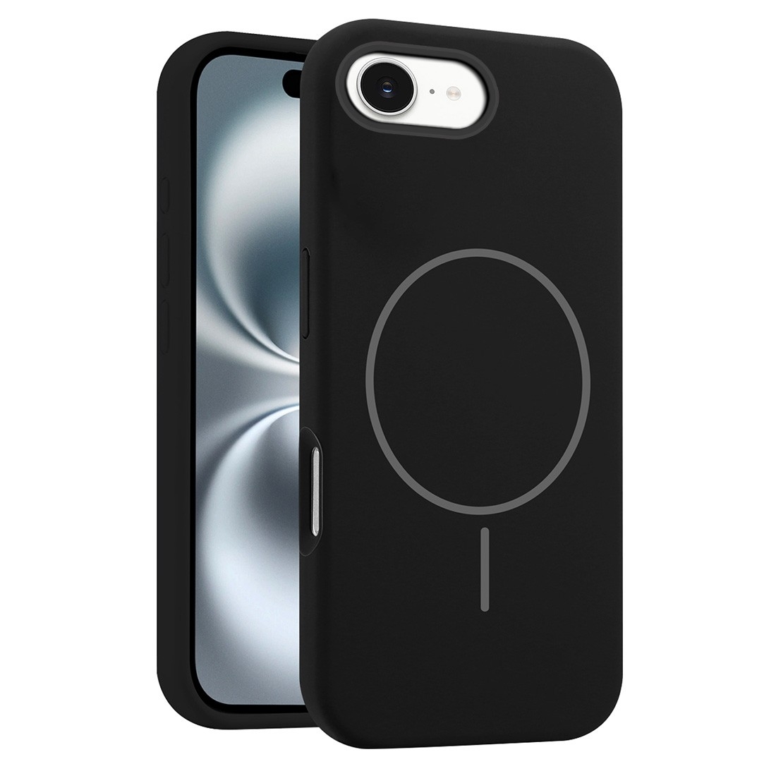 Coque Silicone Moxie BeFluo avec magsafe iPhone 17e - noir
