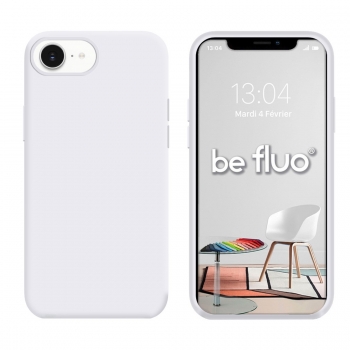 Coque Silicone Moxie BeFluo Fine et Légère pour iPhone 17e, Intérieur Microfibre - blanc