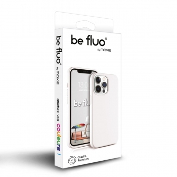 Coque Silicone Moxie BeFluo Fine et Légère pour iPhone 17e, Intérieur Microfibre - blanc