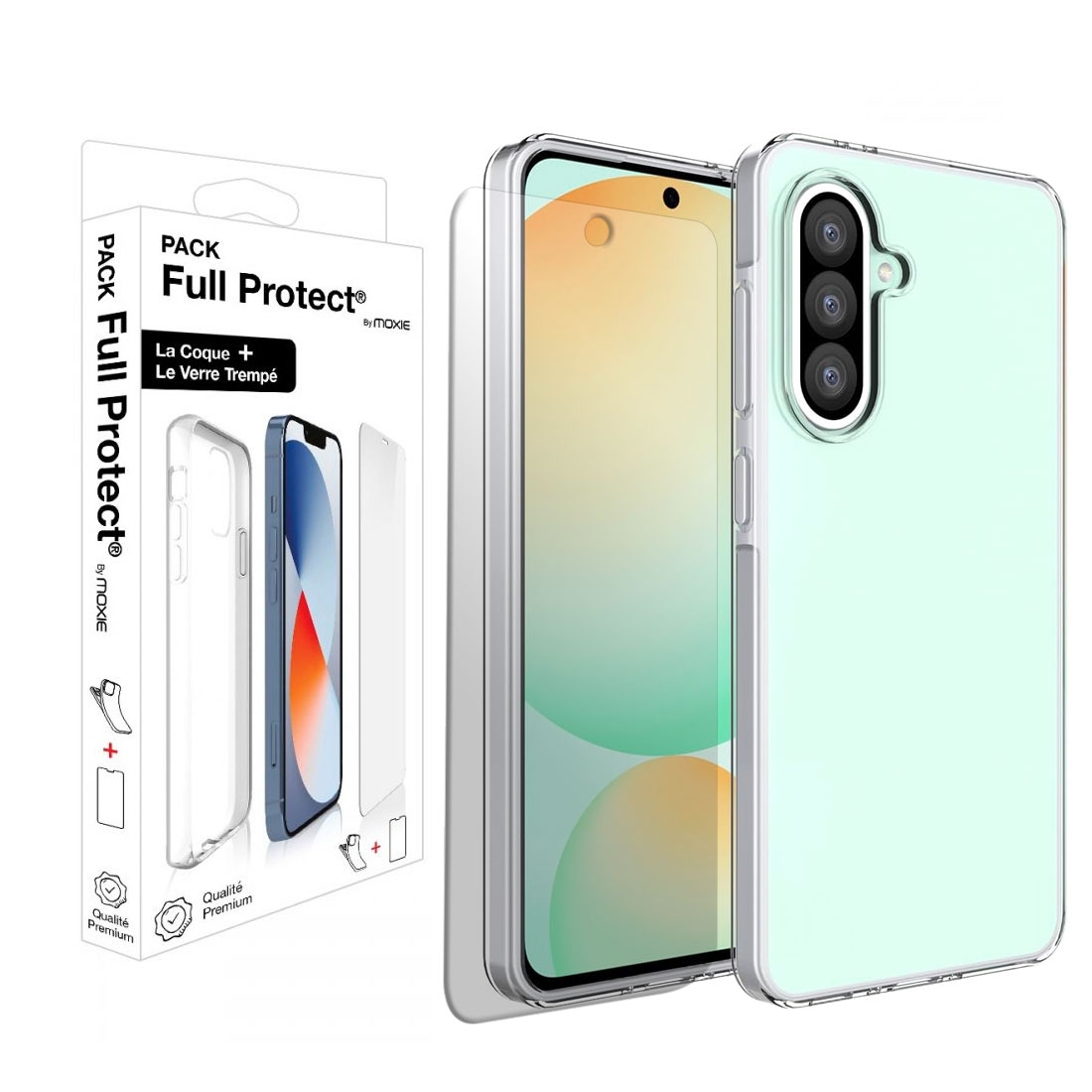 Pack Moxie 1 Housse TPU transparente + 1 verre trempé 2.5D Samsung Galaxy A37