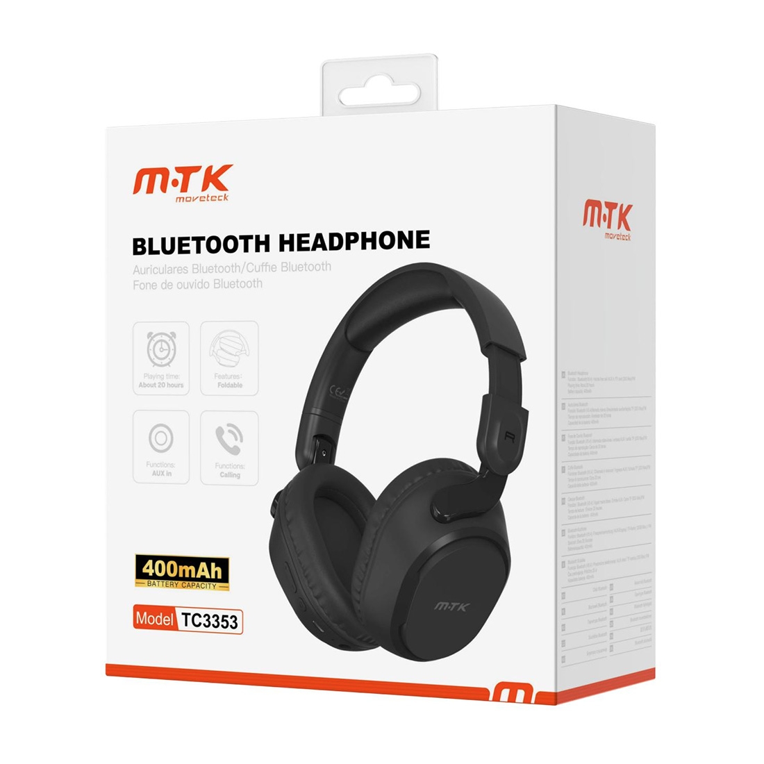 Casque Stéréo Bluetooth couleur Noir