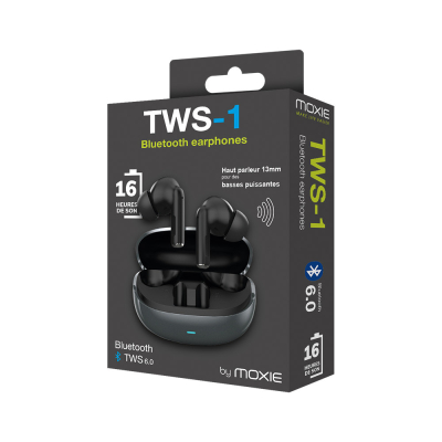 Oreillette BlueTooth Stéréo true wireless noir - TWS1