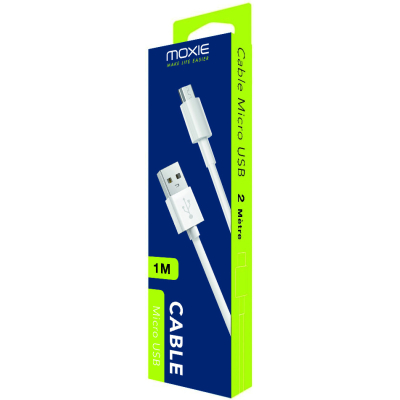 Câble data Moxie Micro-USB 1 mètre - Blanc