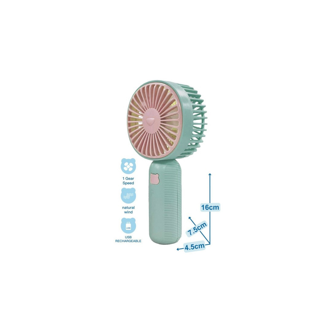 Mini ventilateur rechargeable YH0060 vert