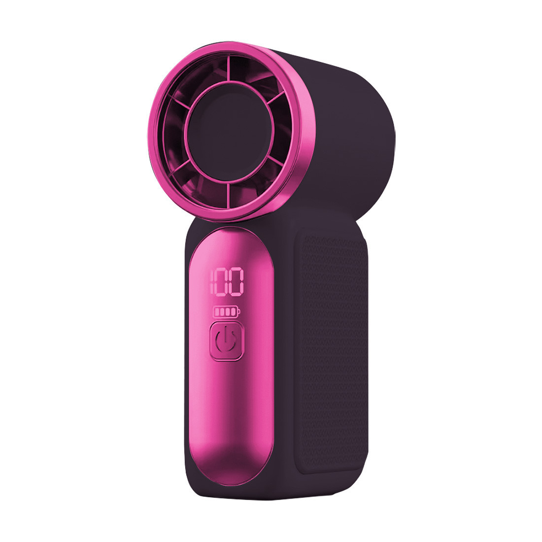 Mini Ventilateur rechargeable 1200 mah Pocket Fan à 6 vitesses - Gris / Rose