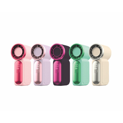 Mini Ventilateur rechargeable 1200 mah Pocket Fan à 6 vitesses - Gris / Rose