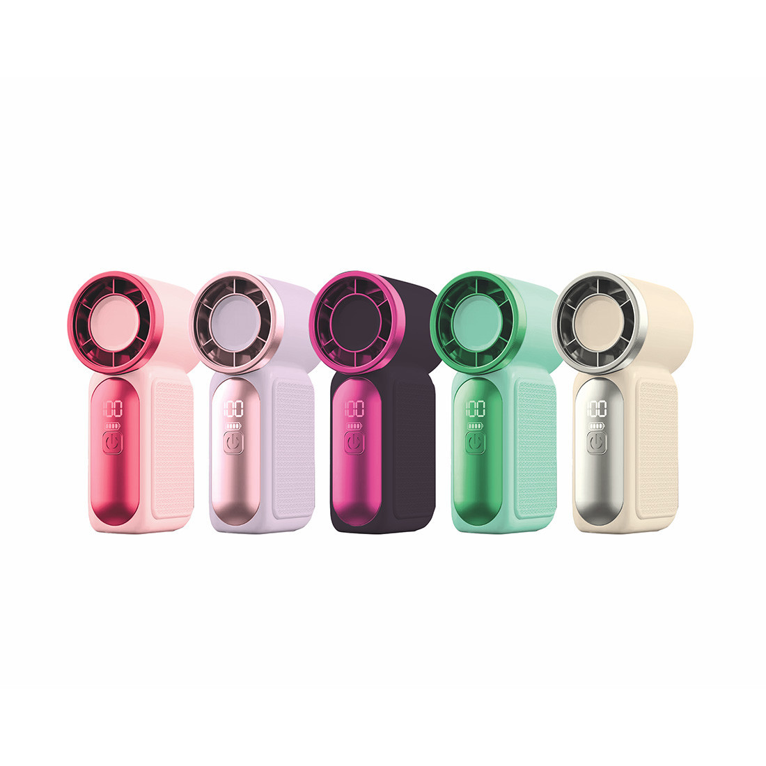 Mini Ventilateur rechargeable 1200 mah Pocket Fan à 6 vitesses - Rose