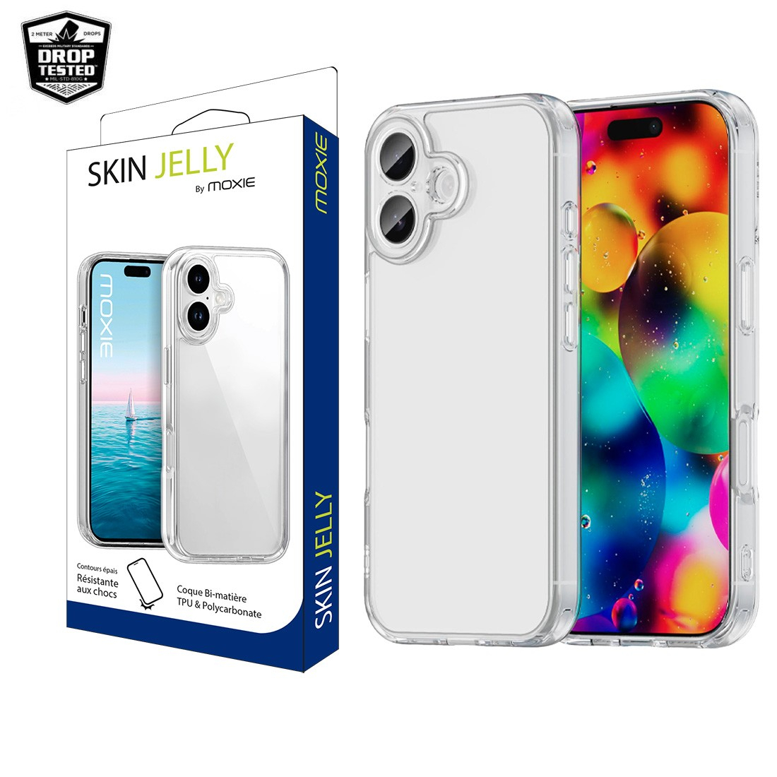 Coque Renforcée Moxie Transparente TPU/PC pour Apple iPhone 18