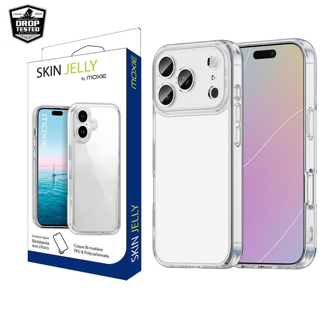 Coque renforcé Moxie transparente TPU/Polycarbo for iPhone 18 Pro MAX