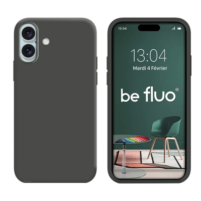 Coque Silicone Moxie BeFluo pour iphone 18 - Gris anthracite