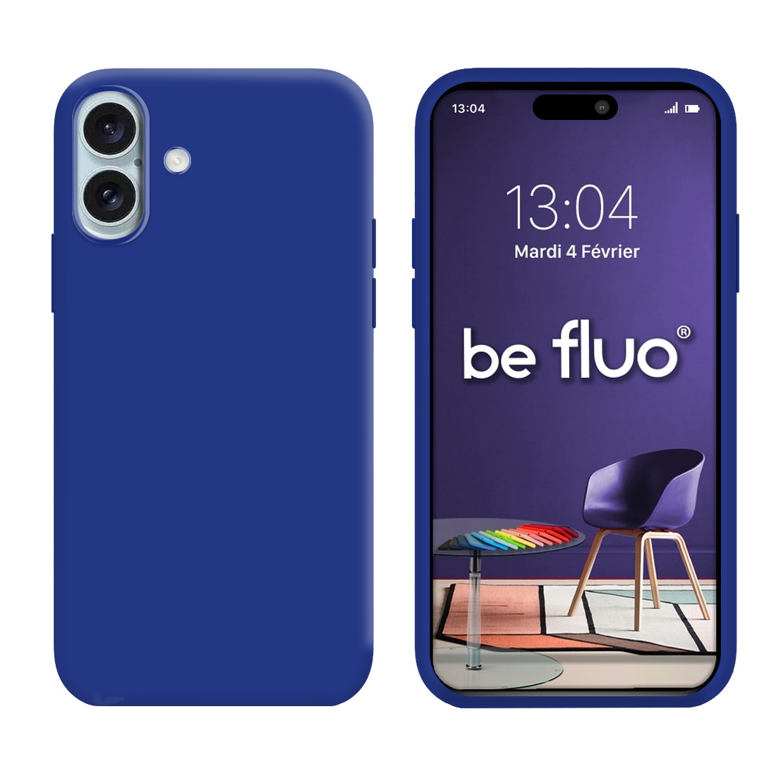 Coque Silicone Moxie BeFluo pour iphone 18 - Bleu electrique