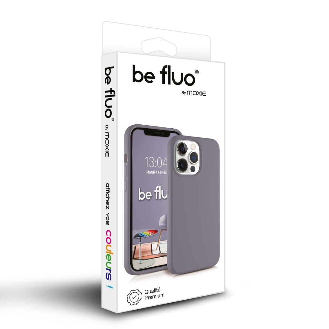 Coque Silicone Moxie BeFluo pour iphone 18 - Gris lavande