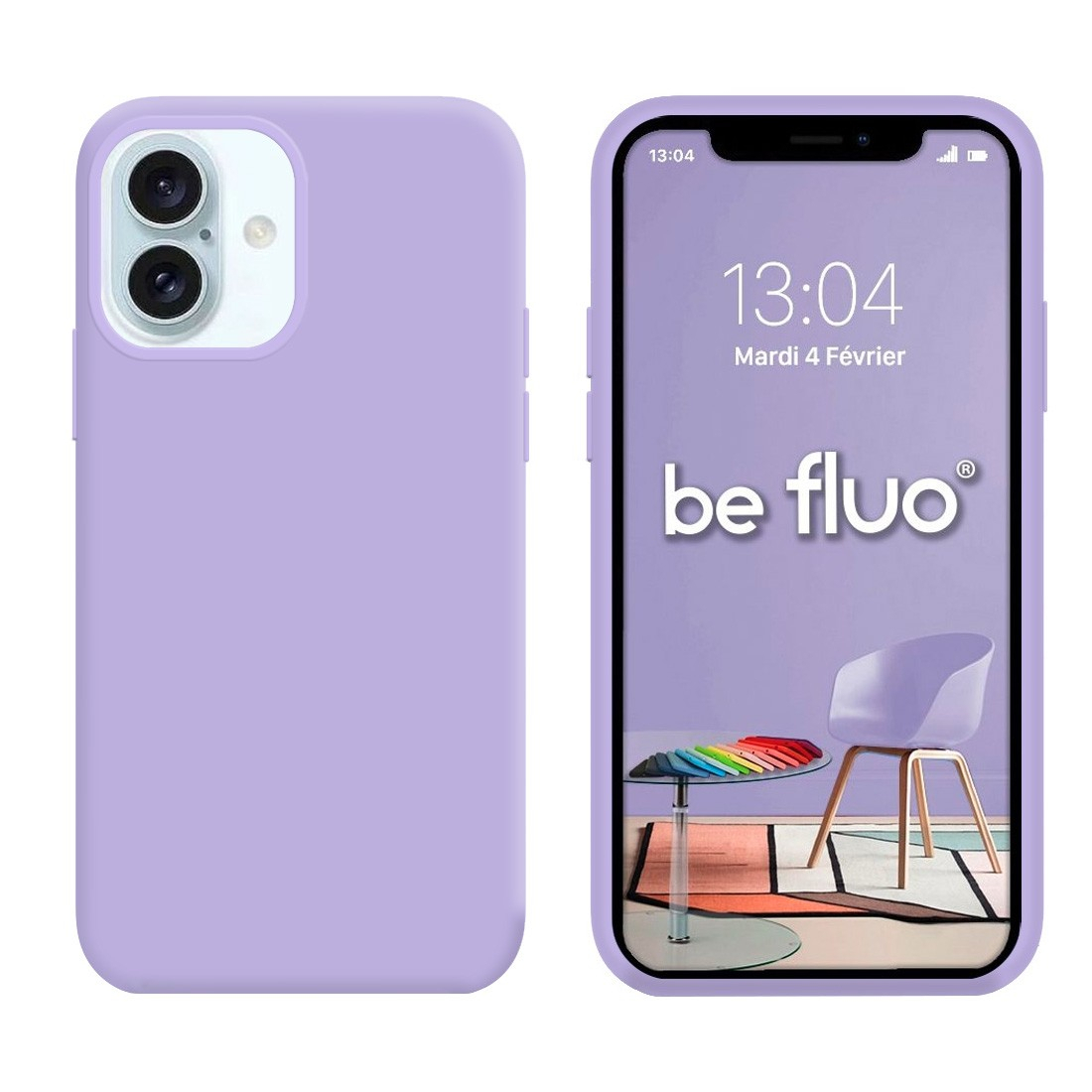 Coque Silicone Moxie BeFluo Fine et Légère pour iphone 18 - Lilas
