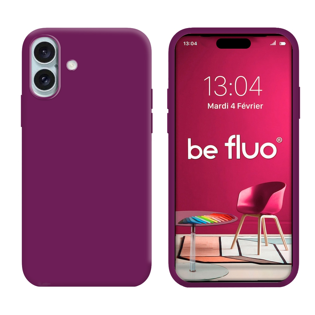 Coque Silicone Moxie BeFluo Fine et Légère pour iphone 18 - Myrtille