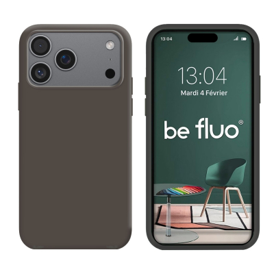 Coque Silicone Moxie BeFluo pour iPhone 18 Pro - Gris anthracite
