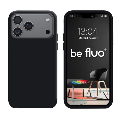 Coque Silicone Moxie BeFluo Fine et Légère pour iPhone 18 Pro - Noir