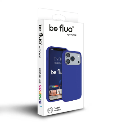 Coque Silicone Moxie BeFluo iPhone 18 Pro - Bleu electrique