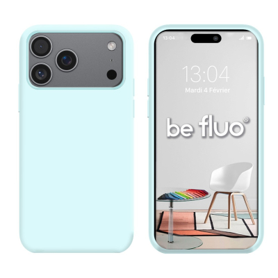 Coque Silicone Moxie BeFluo pour iPhone 18 Pro - Bleu glacier