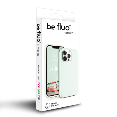 Coque Silicone Moxie BeFluo pour iPhone 18 Pro - Bleu glacier
