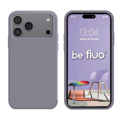 Coque Silicone Moxie BeFluo pour iPhone 18 Pro - Gris lavande