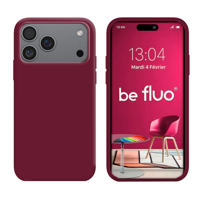 Coque Silicone Moxie BeFluo pour iPhone 18 Pro Max - Lie de vin