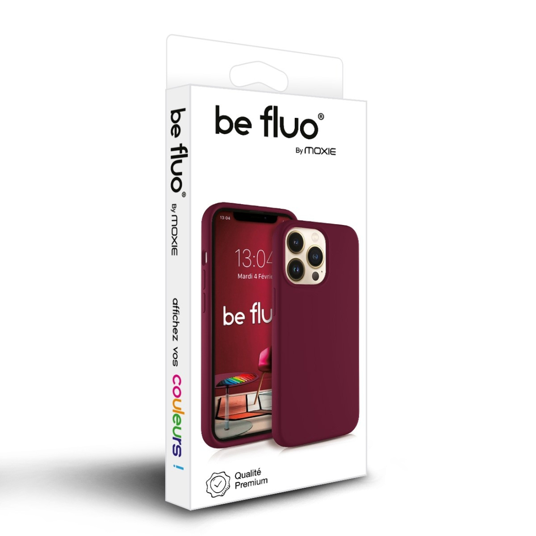 Coque Silicone Moxie BeFluo pour iPhone 18 Pro Max - Lie de vin