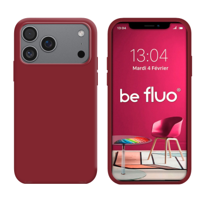 Coque Silicone Moxie BeFluo pour iPhone 18 Pro Max - Dark Cherry