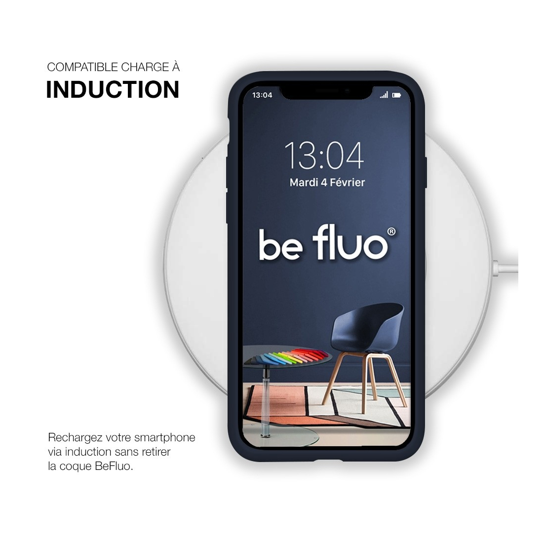 Coque Silicone Moxie BeFluo pour iPhone 18 Pro Max - Bleu foncé
