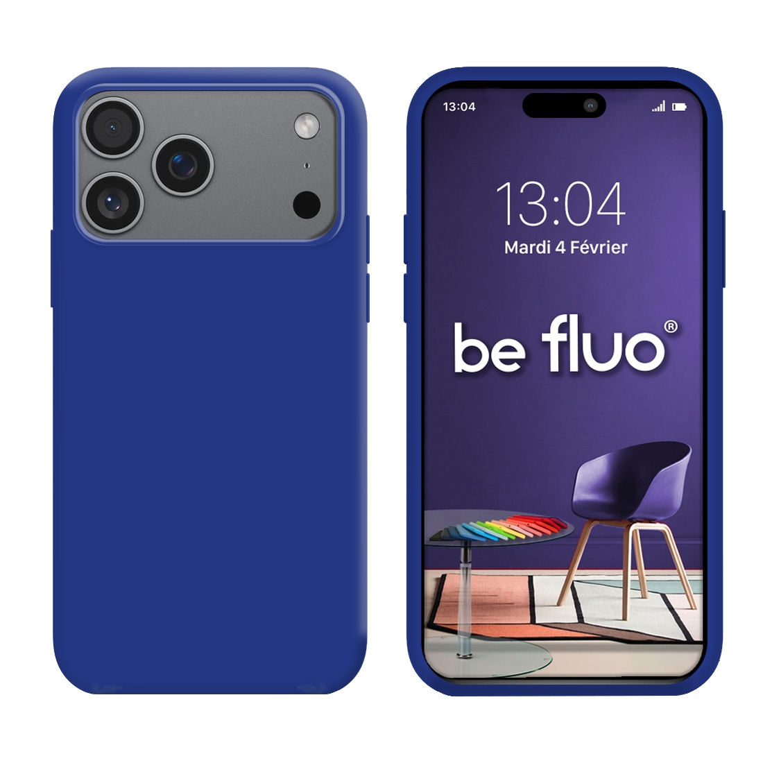 Coque Silicone Moxie BeFluo iPhone 18 Pro Max - Bleu electrique