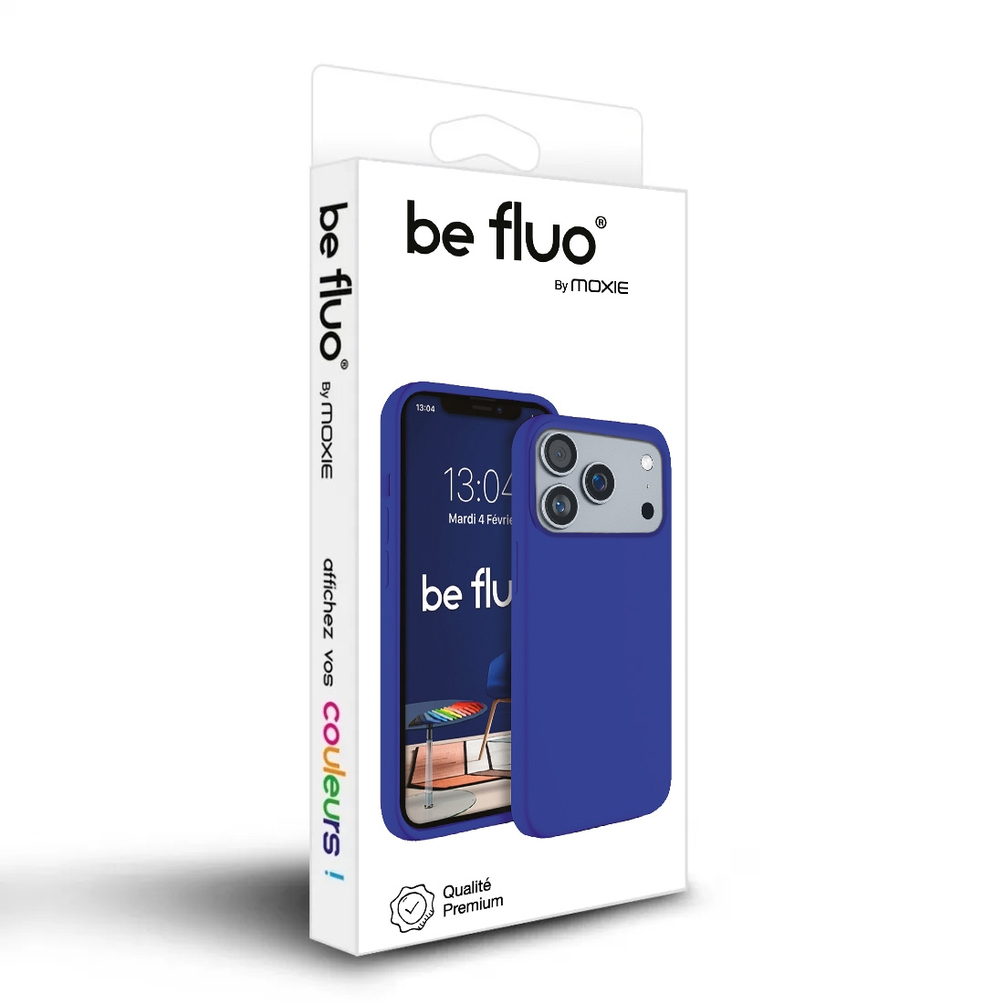 Coque Silicone Moxie BeFluo iPhone 18 Pro Max - Bleu electrique