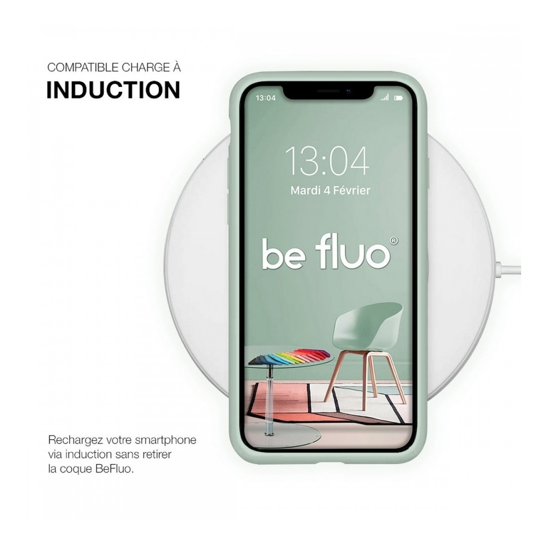 Coque Silicone Moxie BeFluo pour iPhone 18 Pro - Menthe