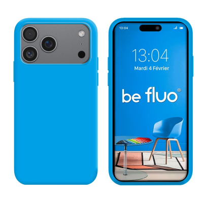 Coque Silicone Moxie BeFluo pour iPhone 18 Pro Max - Bleu clair