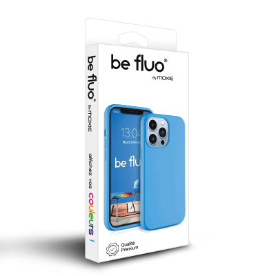 Coque Silicone Moxie BeFluo pour iPhone 18 Pro Max - Bleu clair