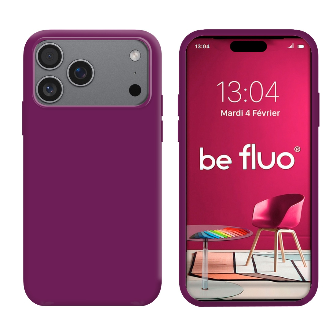 Coque Silicone Moxie BeFluo pour iPhone 18 Pro Max - Myrtille