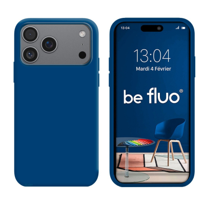 Coque Silicone Moxie BeFluo pour iPhone 18 Pro Max - Bleu marine