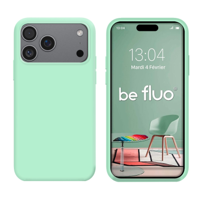 Coque Silicone Moxie BeFluo pour iPhone 18 Pro Max - Menthe poivrée
