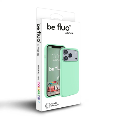 Coque Silicone Moxie BeFluo pour iPhone 18 Pro Max - Menthe poivrée