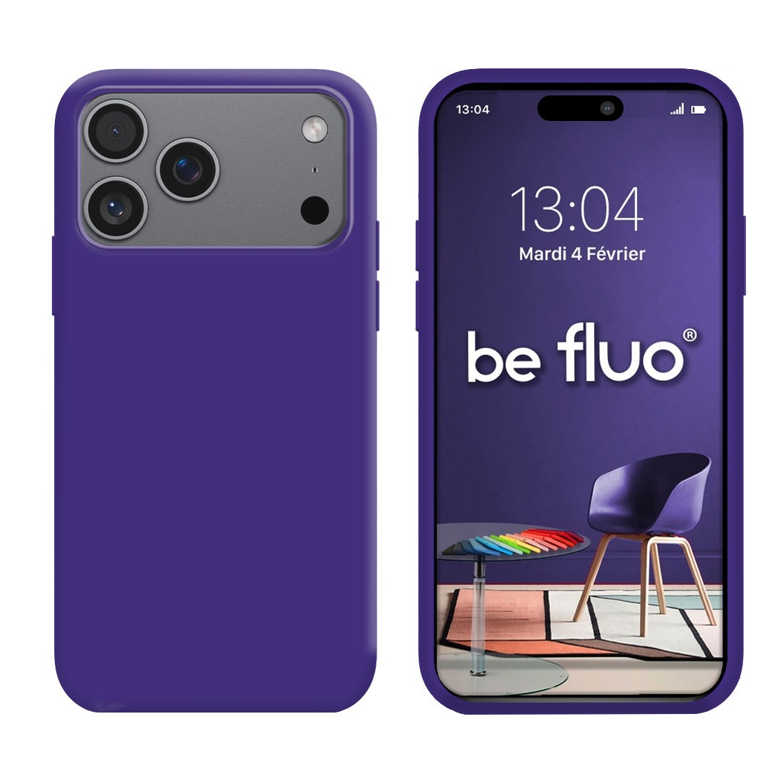 Coque Silicone Moxie BeFluo pour iPhone 18 Pro Max - Violet