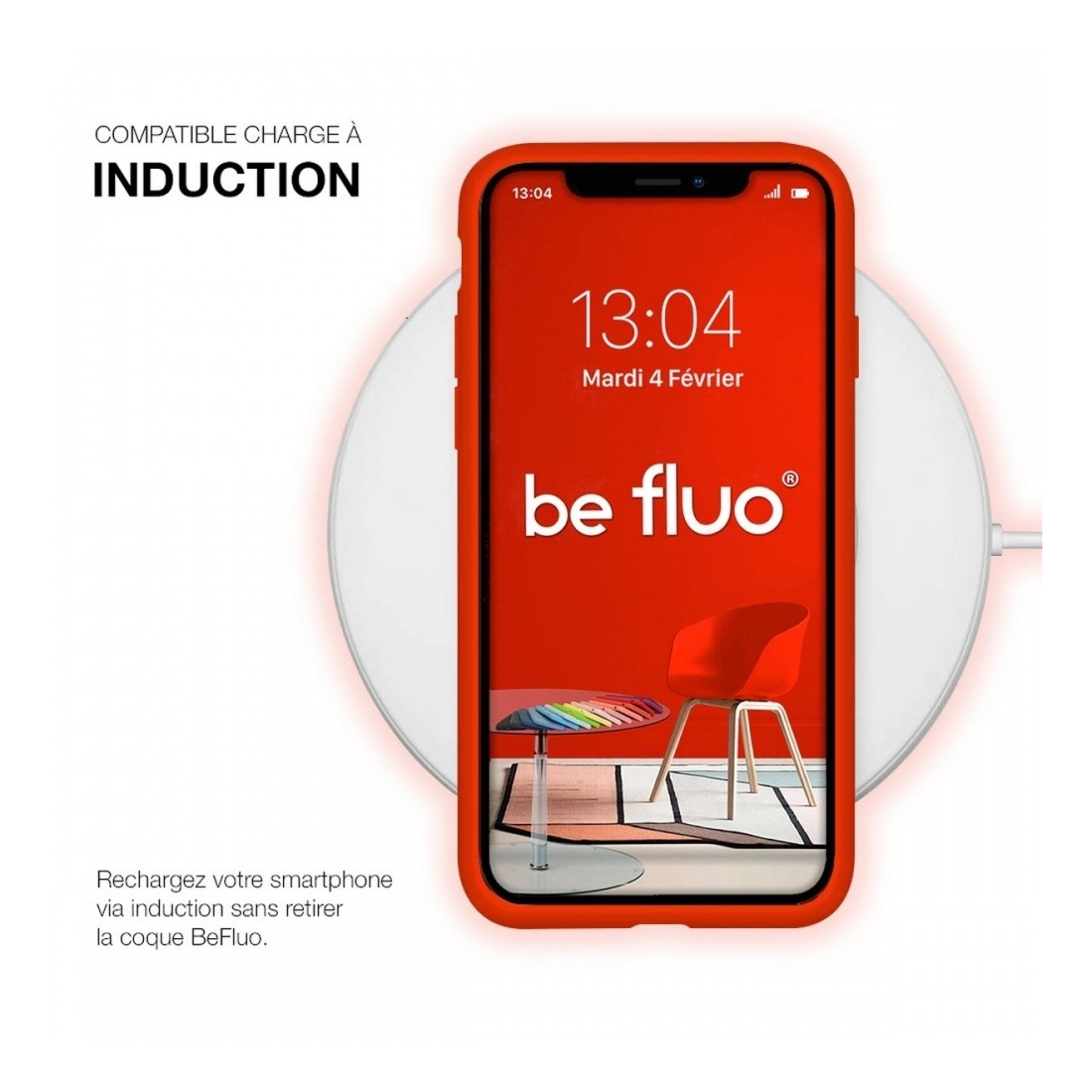 Coque Silicone Moxie BeFluo pour iPhone 18 Pro Max - Rouge