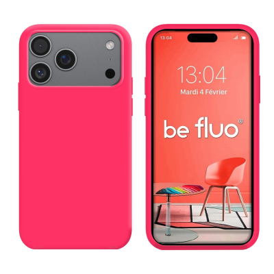 Coque Silicone Moxie BeFluo pour iPhone 18 Pro Max - Rose fluo