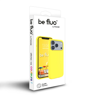 Coque Silicone Moxie BeFluo pour iPhone 18 Pro Max - Jaune fluo