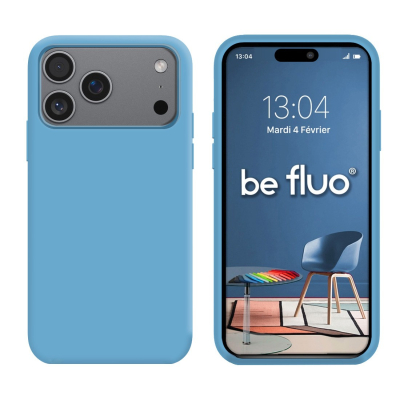 Coque Silicone Moxie BeFluo pour iPhone 18 Pro Max - Bleu acier