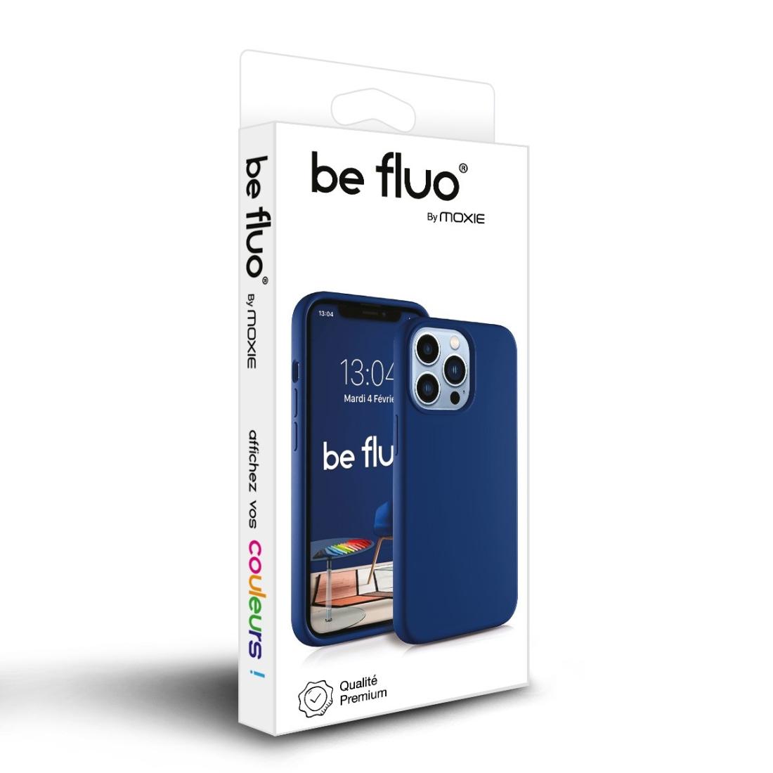 Coque Silicone Moxie BeFluo pour iPhone 18 Pro - Bleu marine