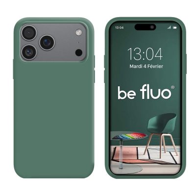 Coque Silicone Moxie BeFluo pour iPhone 18 Pro - Pin vert
