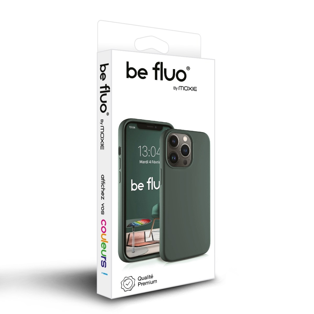 Coque Silicone Moxie BeFluo pour iPhone 18 Pro - Pin vert