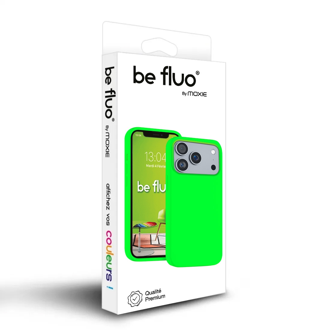 Coque Silicone Moxie BeFluo pour iPhone 18 Pro - Vert Fluo