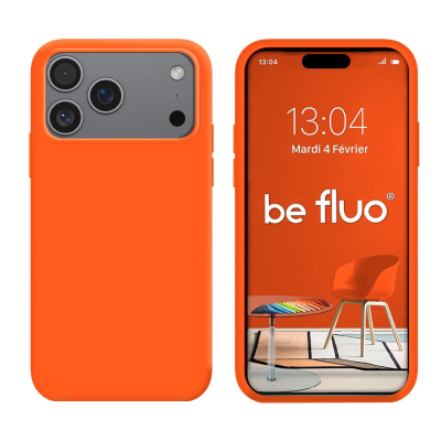 Coque Silicone Moxie BeFluo pour iPhone 18 Pro - Orange Sunset