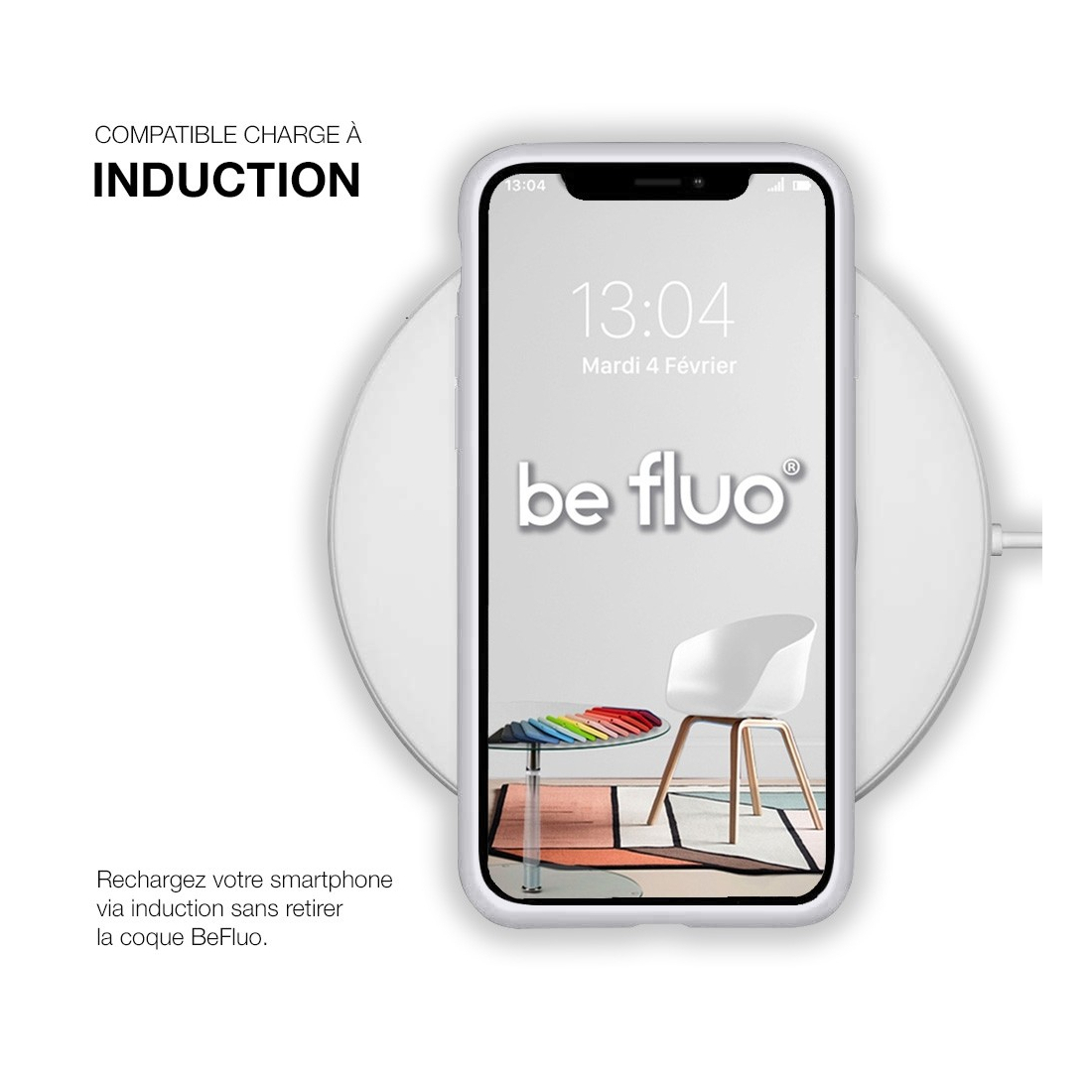 Coque Silicone Moxie BeFluo Fine et Légère pour iPhone 18 Pro - Blanc