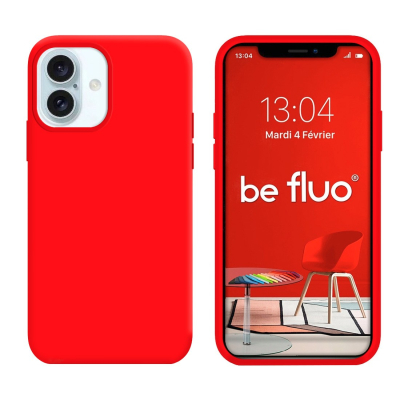 Coque Silicone Moxie BeFluo Fine et Légère pour iphone 18 - Rouge