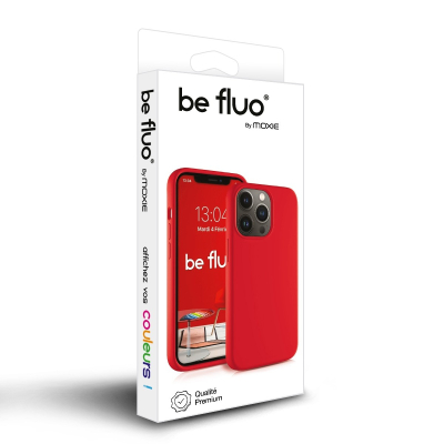 Coque Silicone Moxie BeFluo Fine et Légère pour iphone 18 - Rouge